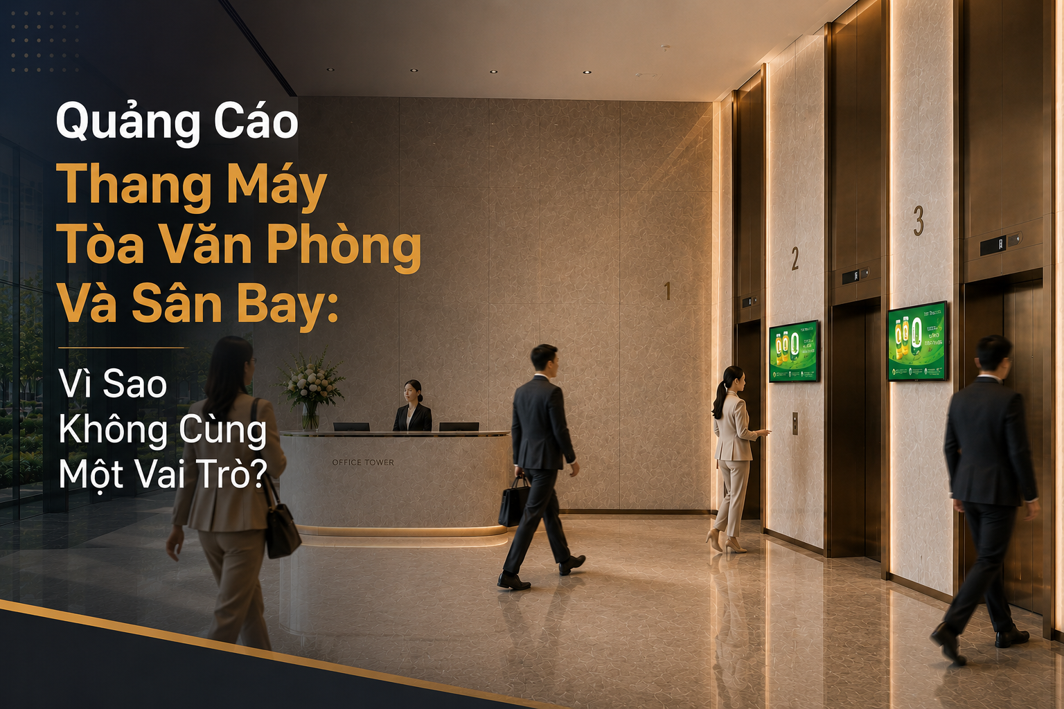 Quảng Cáo Thang Máy Tòa Văn Phòng Và Sân Bay: Vì Sao Không Cùng Một Vai Trò?